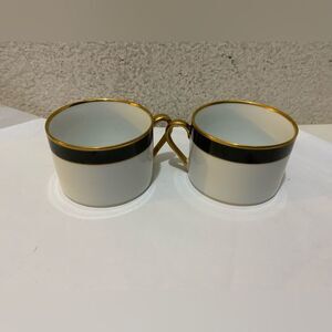 New  set of 2 Fitz & Floyd Renaissance Black Gold   Cup